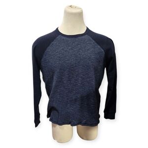 Lucky Brand Shirt. Men's Navy Blue Long Sleeve Waffle Shirt